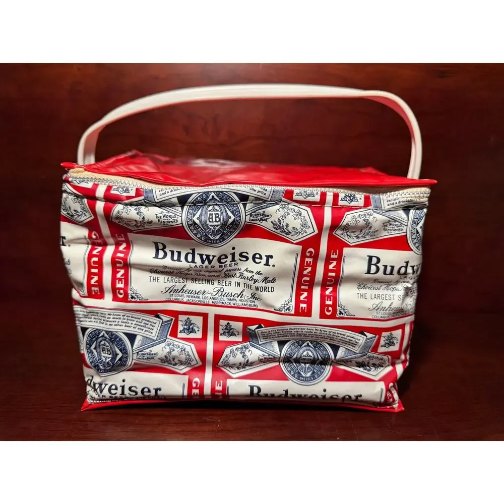 Vintage Budweiser Insulated Soft Shell Lunch Box Six Pack Bag Cooler